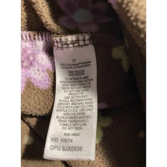 Carter’s Floral Just One Year Sleeper Toddler Girl Size 2T - Picture 4 of 6